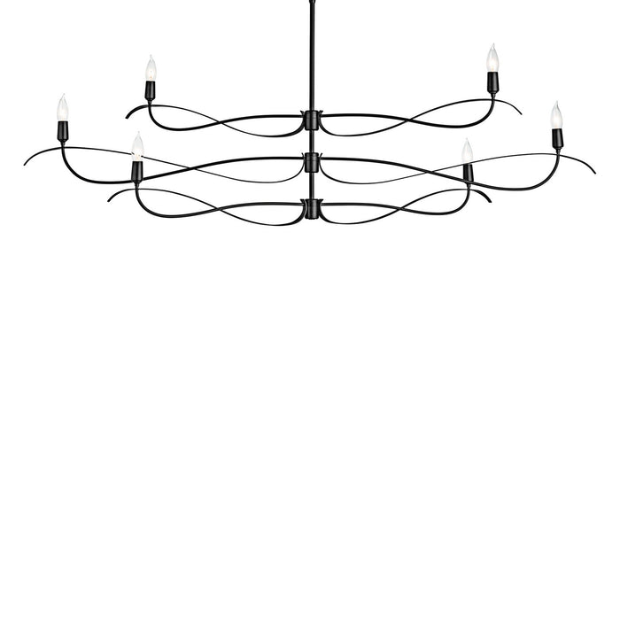 Willow 6-Light Large Chandelier in Black - 136352-SKT-MULT-10 by Hubbardton Forge