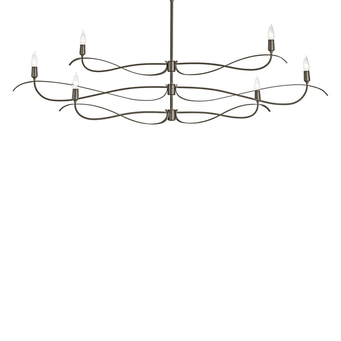 Willow 6-Light Large Chandelier in Oil Rubbed Bronze - 136352-SKT-MULT-14 by Hubbardton Forge