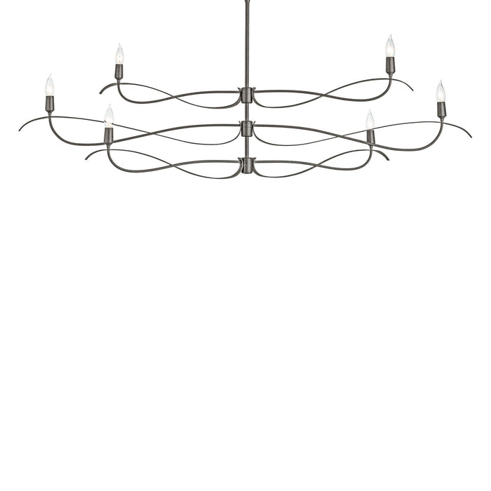 Willow 6-Light Large Chandelier in Natural Iron - 136352-SKT-MULT-20 by Hubbardton Forge