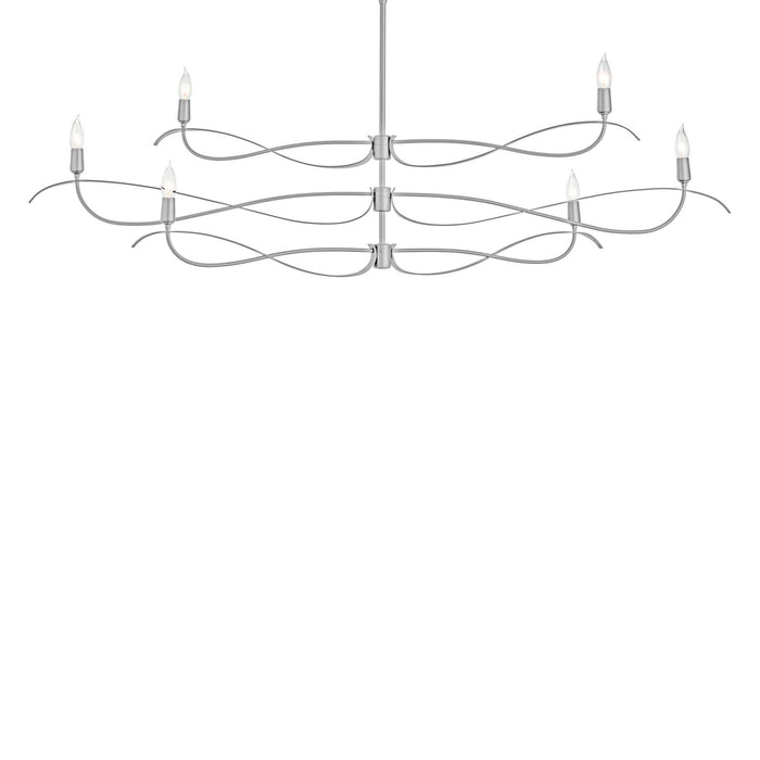 Willow 6-Light Large Chandelier in Vintage Platinum - 136352-SKT-MULT-82 by Hubbardton Forge