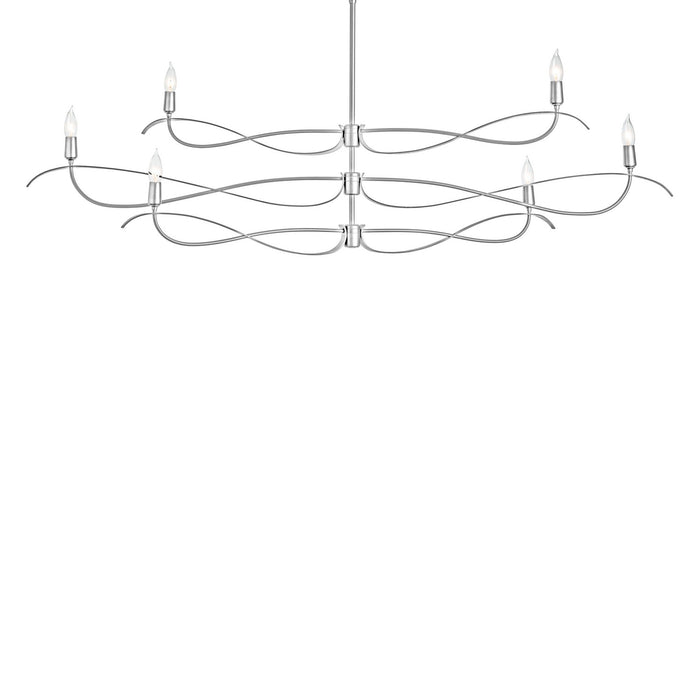 Willow 6-Light Large Chandelier in Sterling - 136352-SKT-MULT-85 by Hubbardton Forge