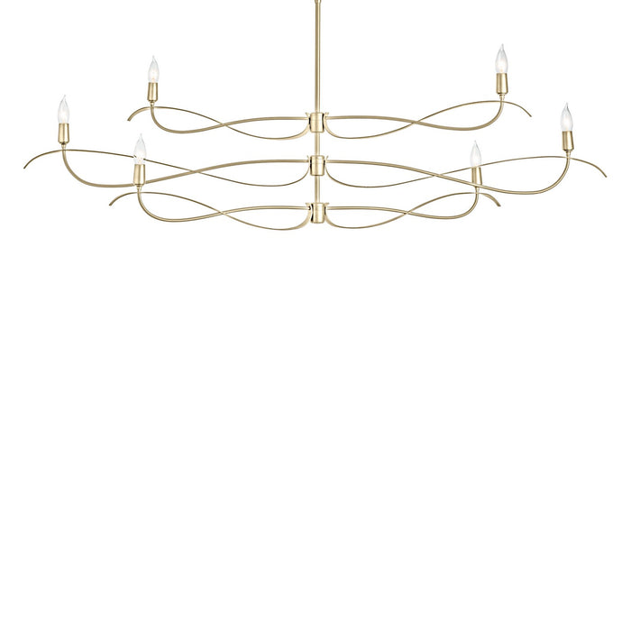 Willow 6-Light Large Chandelier in Modern Brass - 136352-SKT-MULT-86 by Hubbardton Forge