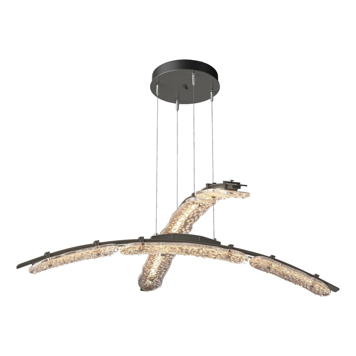 Glissade Double Large LED Pendant in Dark Smoke - 137587-LED-STND-07-ZM0749 by Hubbardton Forge