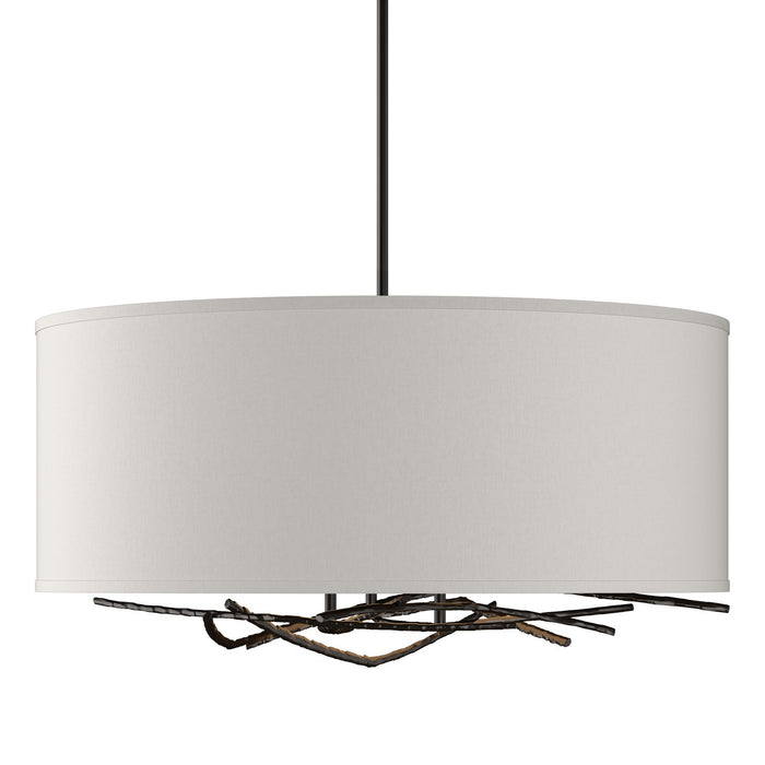 Brindille Drum Shade Pendant in Oil Rubbed Bronze - 137665-SKT-MULT-14-SE2201 by Hubbardton Forge