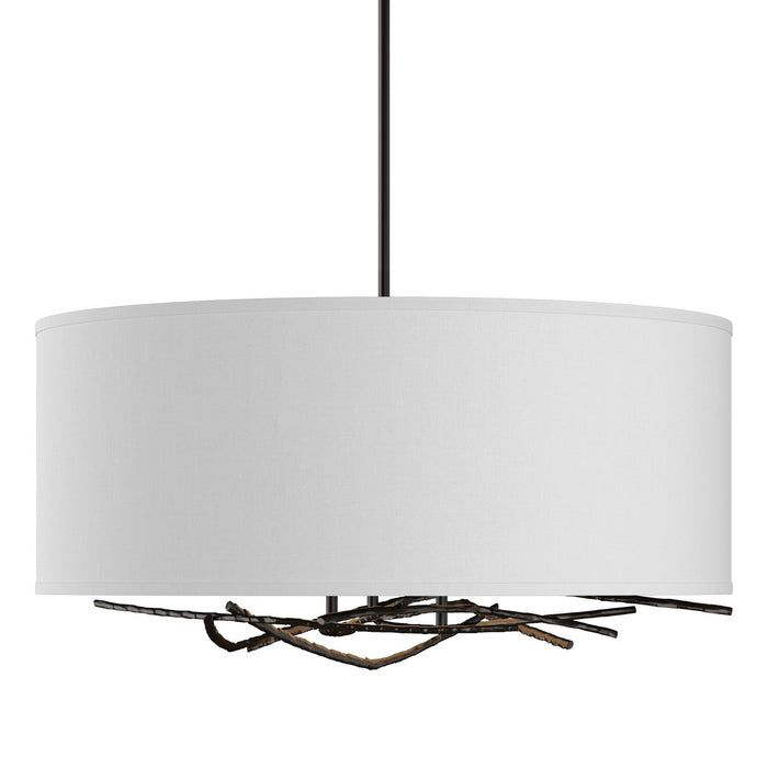 Brindille Drum Shade Pendant in Oil Rubbed Bronze - 137665-SKT-MULT-14-SF2201 by Hubbardton Forge