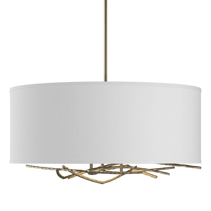 Brindille Drum Shade Pendant in Soft Gold - 137665-SKT-MULT-84-SF2201 by Hubbardton Forge