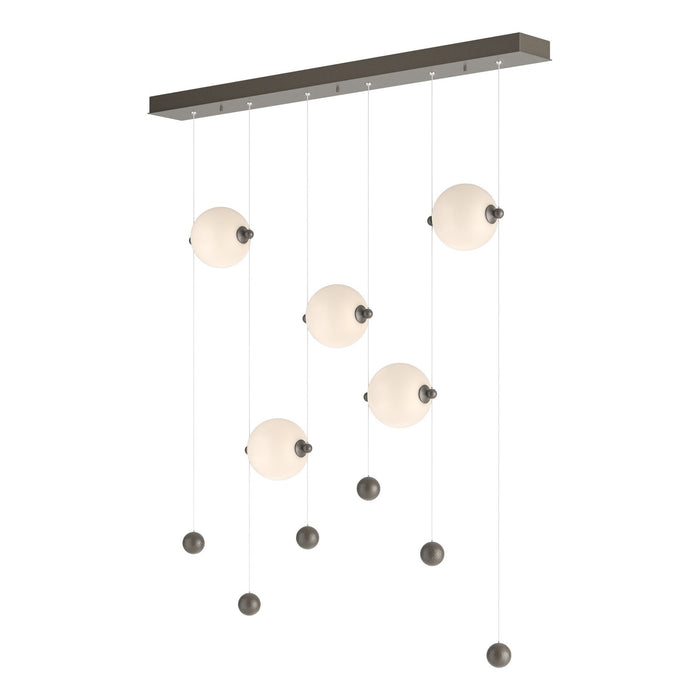 Abacus 5-Light LED Pendant in Dark Smoke - 139050-LED-STND-07-GG0668 by Hubbardton Forge