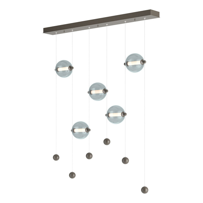 Abacus 5-Light LED Pendant in Dark Smoke - 139050-LED-STND-07-YL0668 by Hubbardton Forge