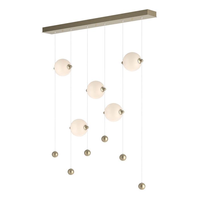 Abacus 5-Light LED Pendant in Soft Gold - 139050-LED-STND-84-GG0668 by Hubbardton Forge