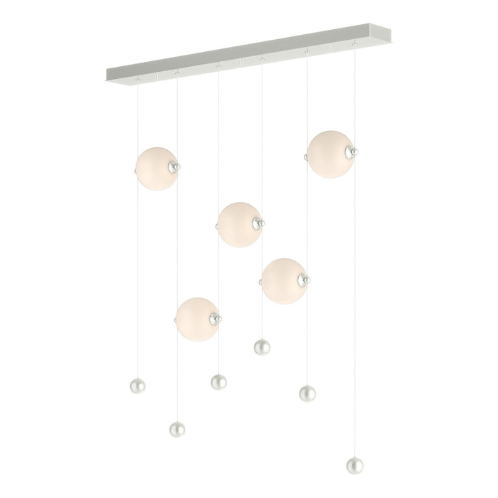 Abacus 5-Light LED Pendant in Sterling - 139050-LED-STND-85-GG0668 by Hubbardton Forge