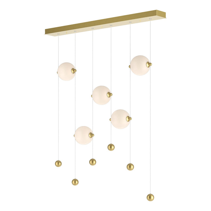 Abacus 5-Light LED Pendant in Modern Brass - 139050-LED-STND-86-GG0668 by Hubbardton Forge