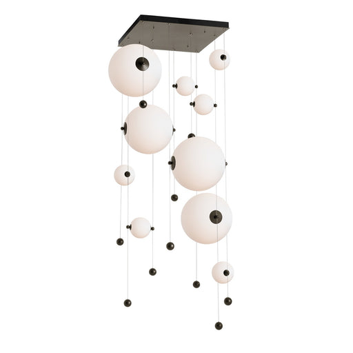 Abacus 10-Light Square LED Pendant in Oil Rubbed Bronze - 139051-LED-STND-14-GG0694 by Hubbardton Forge