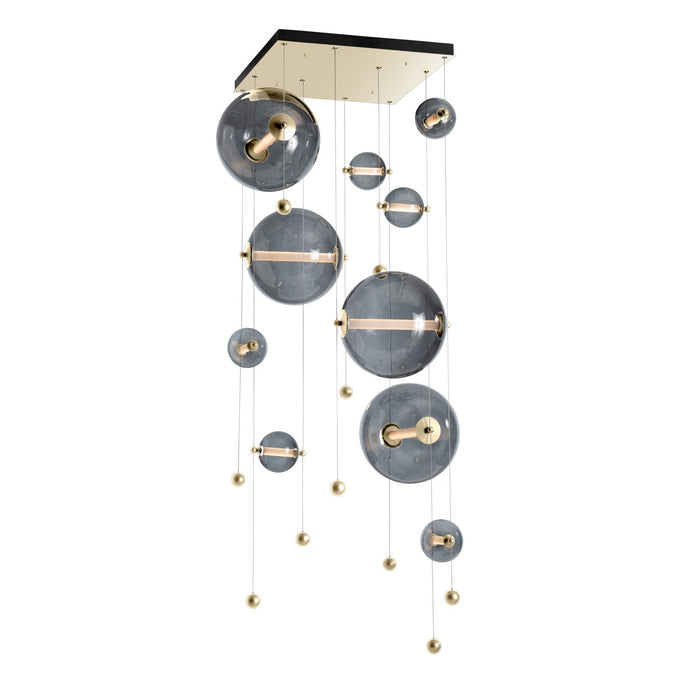 Abacus 10-Light Square LED Pendant in Modern Brass - 139051-LED-STND-86-YL0694 by Hubbardton Forge