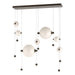 Abacus 7-Light Double Linear LED Pendant in Bronze - 139054-LED-STND-05-GG0694 by Hubbardton Forge