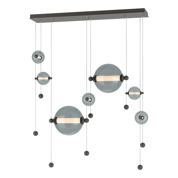 Abacus 7-Light Double Linear LED Pendant in Dark Smoke - 139054-LED-STND-07-YL0694 by Hubbardton Forge