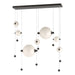 Abacus 7-Light Double Linear LED Pendant in Oil Rubbed Bronze - 139054-LED-STND-14-GG0694 by Hubbardton Forge