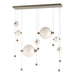 Abacus 7-Light Double Linear LED Pendant in Soft Gold - 139054-LED-STND-84-GG0694 by Hubbardton Forge