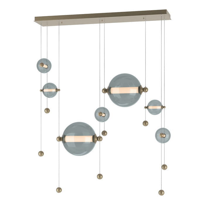 Abacus 7-Light Double Linear LED Pendant in Soft Gold - 139054-LED-STND-84-YL0694 by Hubbardton Forge