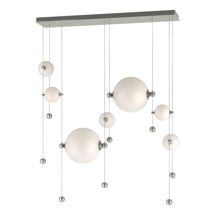 Abacus 7-Light Double Linear LED Pendant in Sterling - 139054-LED-STND-85-GG0694 by Hubbardton Forge