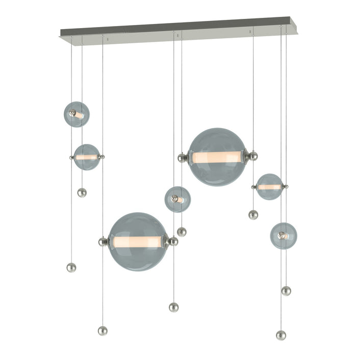 Abacus 7-Light Double Linear LED Pendant in Sterling - 139054-LED-STND-85-YL0694 by Hubbardton Forge