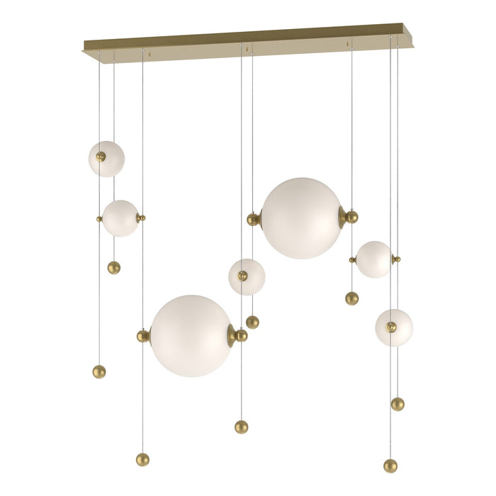 Abacus 7-Light Double Linear LED Pendant in Modern Brass - 139054-LED-STND-86-GG0694 by Hubbardton Forge