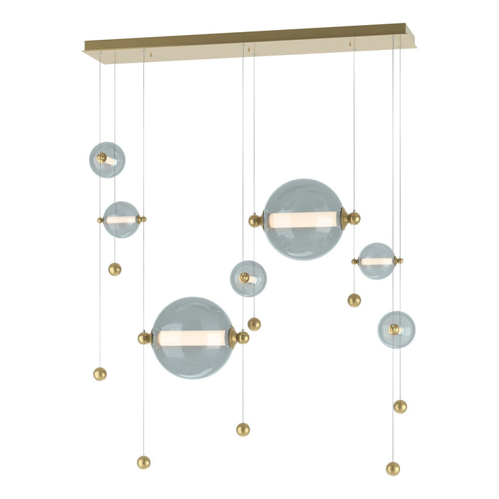 Abacus 7-Light Double Linear LED Pendant in Modern Brass - 139054-LED-STND-86-YL0694 by Hubbardton Forge