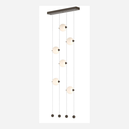 Abacus 6-Light Ceiling-to-Floor LED Pendant in Bronze - 139055-LED-STND-05-GG0668 by Hubbardton Forge