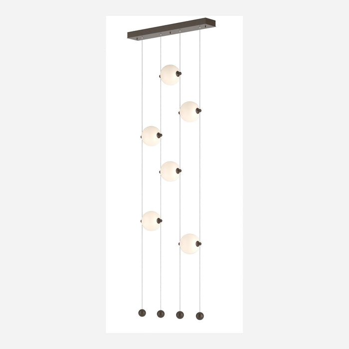 Abacus 6-Light Ceiling-to-Floor LED Pendant in Bronze - 139055-LED-STND-05-GG0668 by Hubbardton Forge