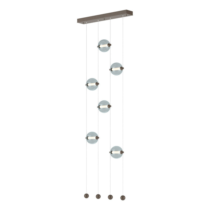 Abacus 6-Light Ceiling-to-Floor LED Pendant in Bronze - 139055-LED-STND-05-YL0668 by Hubbardton Forge