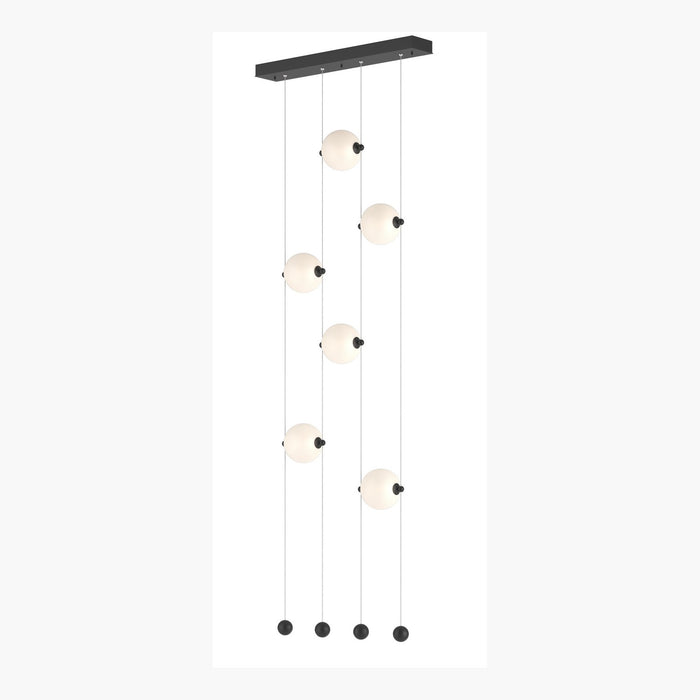 Abacus 6-Light Ceiling-to-Floor LED Pendant in Black - 139055-LED-STND-10-GG0668 by Hubbardton Forge