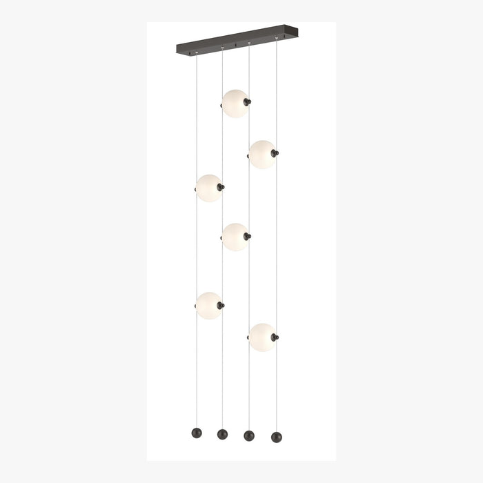 Abacus 6-Light Ceiling-to-Floor LED Pendant in Oil Rubbed Bronze - 139055-LED-STND-14-GG0668 by Hubbardton Forge