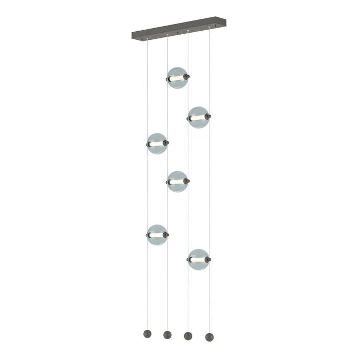 Abacus 6-Light Ceiling-to-Floor LED Pendant in Natural Iron - 139055-LED-STND-20-YL0668 by Hubbardton Forge