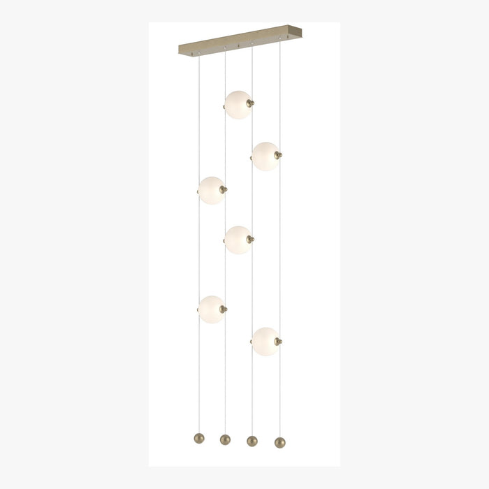 Abacus 6-Light Ceiling-to-Floor LED Pendant in Soft Gold - 139055-LED-STND-84-GG0668 by Hubbardton Forge