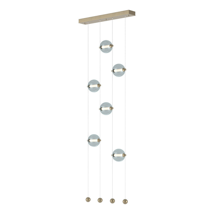 Abacus 6-Light Ceiling-to-Floor LED Pendant in Soft Gold - 139055-LED-STND-84-YL0668 by Hubbardton Forge