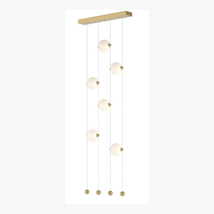 Abacus 6-Light Ceiling-to-Floor LED Pendant in Modern Brass - 139055-LED-STND-86-GG0668 by Hubbardton Forge