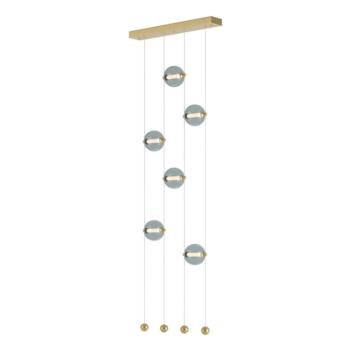 Abacus 6-Light Ceiling-to-Floor LED Pendant in Modern Brass - 139055-LED-STND-86-YL0668 by Hubbardton Forge