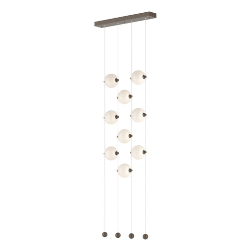 Abacus 9-Light Ceiling-to-Floor LED Pendant in Bronze - 139057-LED-STND-05-GG0668 by Hubbardton Forge