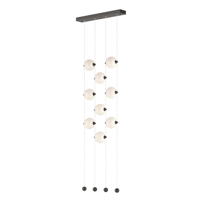 Abacus 9-Light Ceiling-to-Floor LED Pendant in Oil Rubbed Bronze - 139057-LED-STND-14-GG0668 by Hubbardton Forge