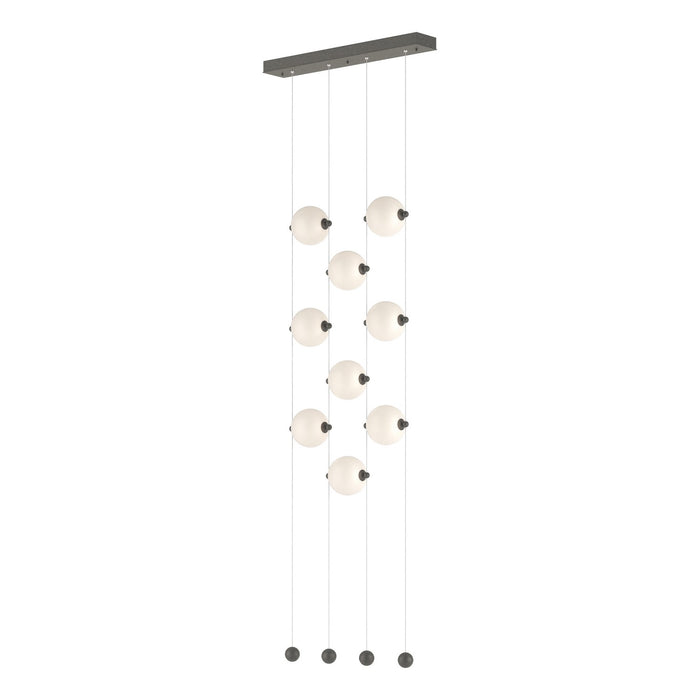 Abacus 9-Light Ceiling-to-Floor LED Pendant in Natural Iron - 139057-LED-STND-20-GG0668 by Hubbardton Forge