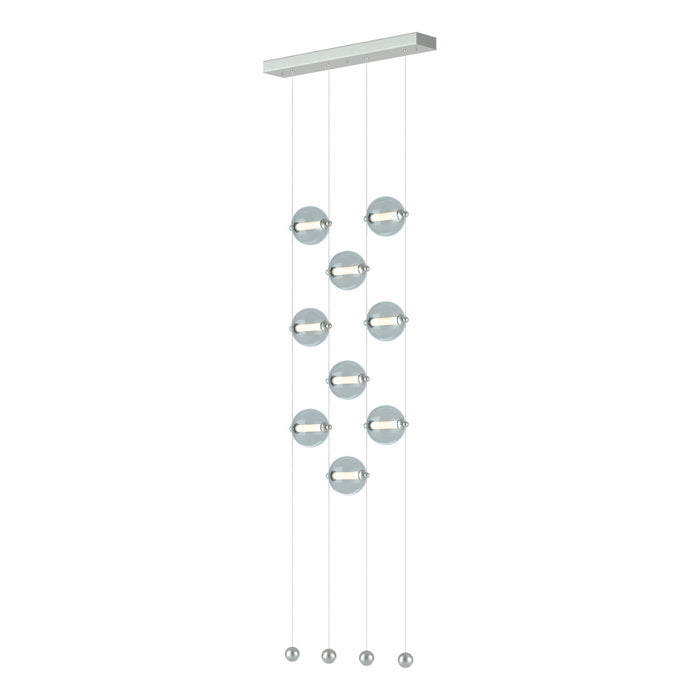 Abacus 9-Light Ceiling-to-Floor LED Pendant in Vintage Platinum - 139057-LED-STND-82-YL0668 by Hubbardton Forge