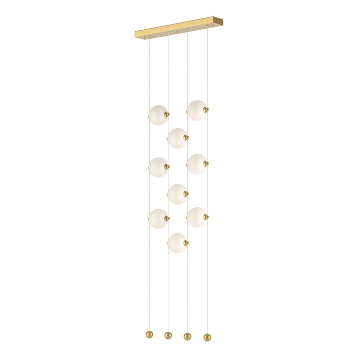 Abacus 9-Light Ceiling-to-Floor LED Pendant in Modern Brass - 139057-LED-STND-86-GG0668 by Hubbardton Forge