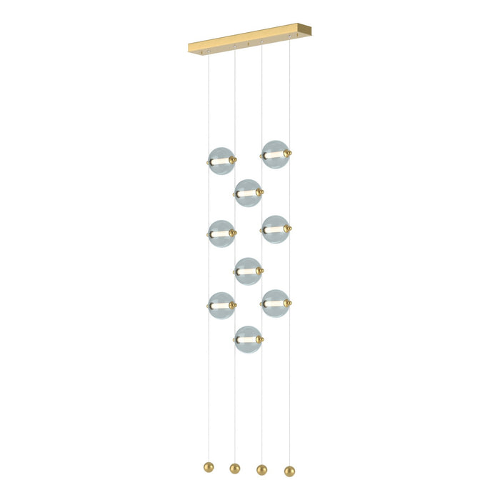 Abacus 9-Light Ceiling-to-Floor LED Pendant in Modern Brass - 139057-LED-STND-86-YL0668 by Hubbardton Forge