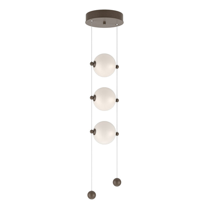 Abacus 3-Light LED Pendant in Bronze - 139059-LED-STND-05-GG0668 by Hubbardton Forge