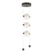 Abacus 3-Light LED Pendant in Dark Smoke - 139059-LED-STND-07-GG0668 by Hubbardton Forge