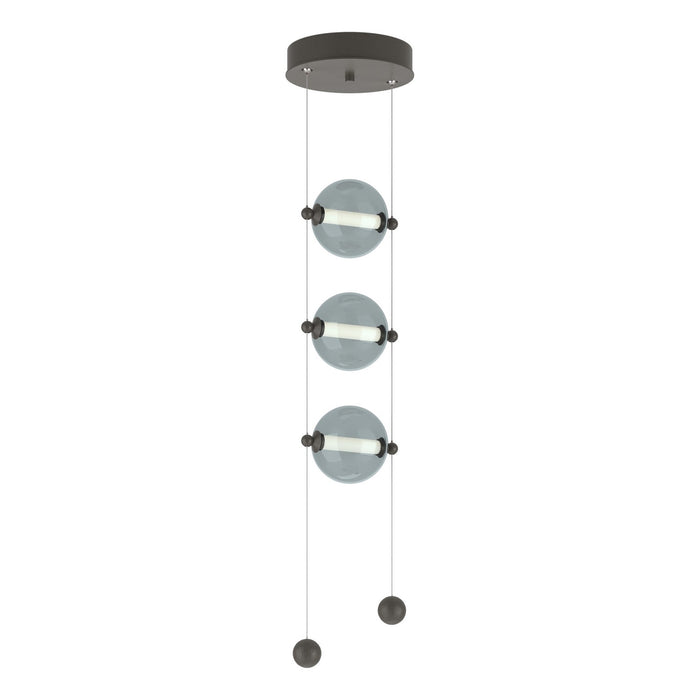 Abacus 3-Light LED Pendant in Dark Smoke - 139059-LED-STND-07-YL0668 by Hubbardton Forge