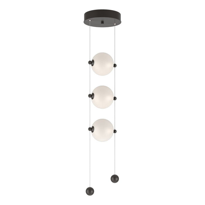 Abacus 3-Light LED Pendant in Oil Rubbed Bronze - 139059-LED-STND-14-GG0668 by Hubbardton Forge