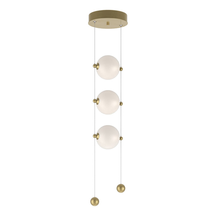 Abacus 3-Light LED Pendant in Modern Brass - 139059-LED-STND-86-GG0668 by Hubbardton Forge