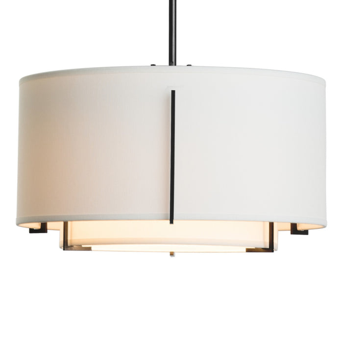 Exos Small Double Shade Pendant in Black - 139602-SKT-MULT-10-SF1099-SF1590 by Hubbardton Forge