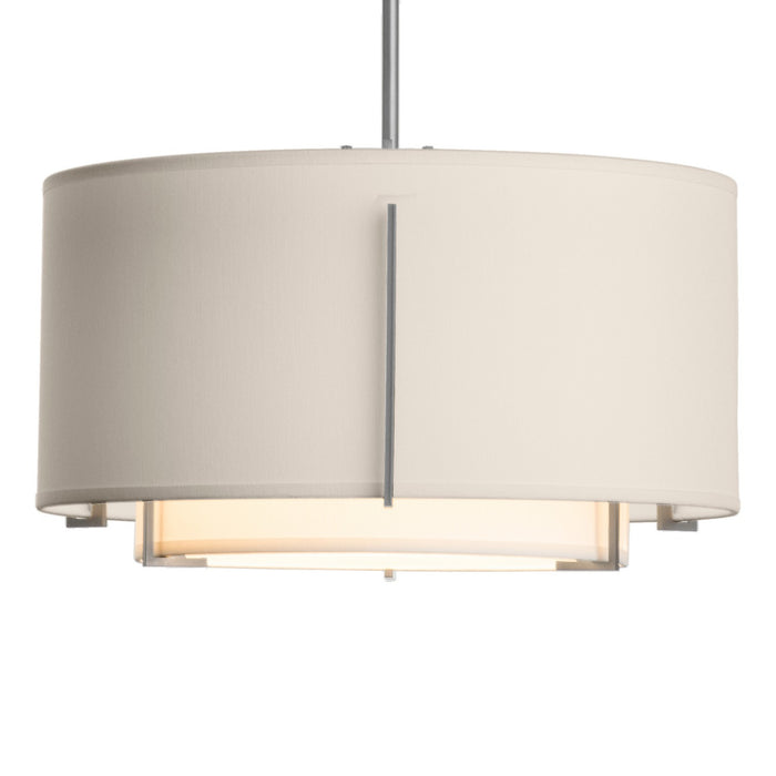 Exos Small Double Shade Pendant in Vintage Platinum - 139602-SKT-MULT-82-SF1099-SE1590 by Hubbardton Forge