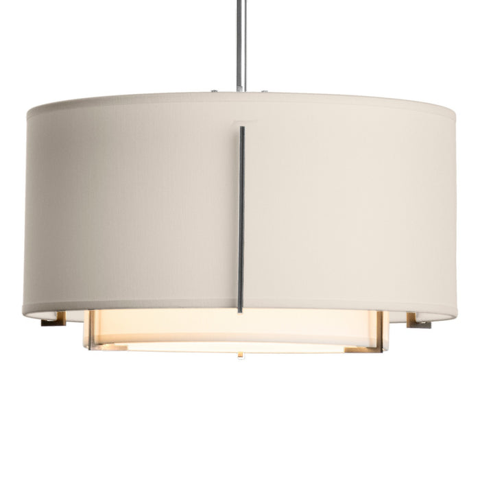 Exos Small Double Shade Pendant in Sterling - 139602-SKT-MULT-85-SF1099-SE1590 by Hubbardton Forge